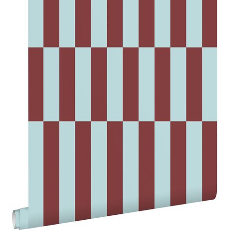 papier peint à rayures bleu et rouge  - ESTAhome (1/5)