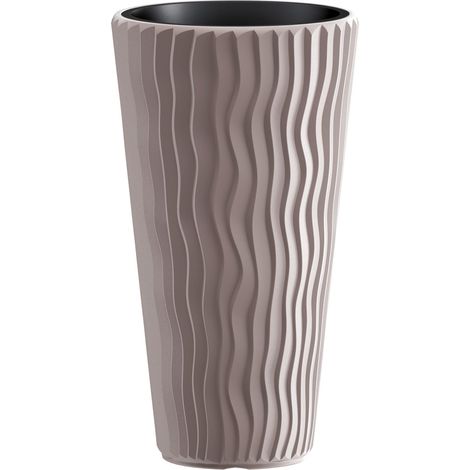 Blumentopf mit Einsatz SANDY Slim 400, Mocca