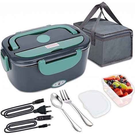 Boîte lunch électrique inox - 220V+12V - Chauffage sans eau 3en1 - Compartiments - Adultes
