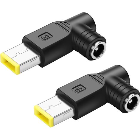 DC 100W Adaptateur de Charge pour Ordinateur Portable, Adaptateur de câble de Conversion d'alimentation à Angle Droit DC 5,5mm x 2,5mm vers Pointe carrée Mince (1/5)