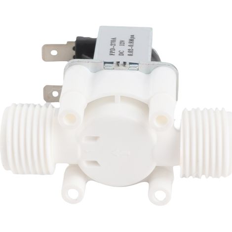 Électrovanne d'arrivée d'eau en plastique 12V G1/2" normalement fermée pour distributeur d'eau (1/5)