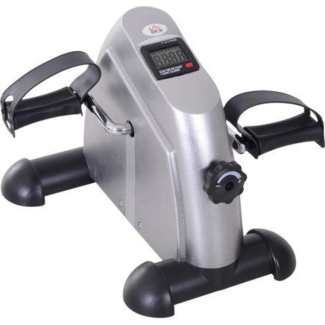 Mini-vélo d'exercice, pédalier bras et jambes pour seniors avec écran LCD, résistance réglable, vélo de fitness, entraîneur de bureau à domicile, 35 x 40 x 31 cm, argent (1/5)