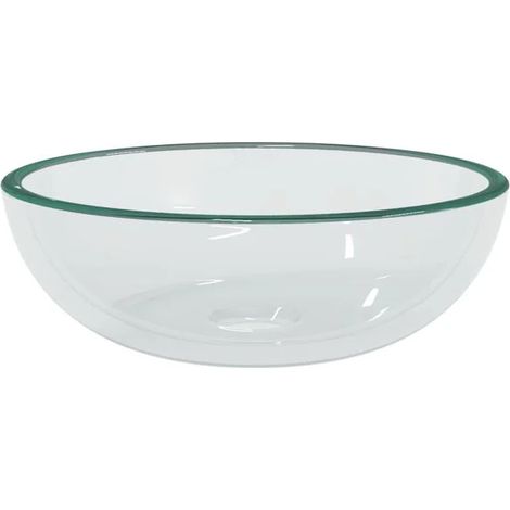 vasque en verre trempé transparent 35 x 12 cm
