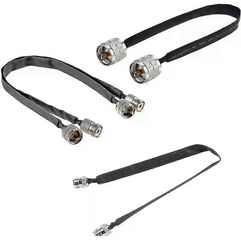 Câble plat traversant UHF vers UHF PL259 SO239 mâle/femelle, compatible avec antenne coaxiale pour mineur d'hélium - JXLGV (1/5)