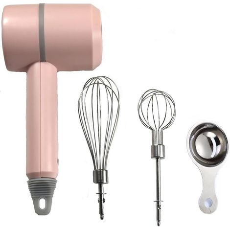 Batteur à main, mélangeur électrique portable sans fil, rechargeable par USB à 3 vitesses, avec deux fouets et séparateur d'œufs pour fouetter ou mélanger les œufs, le beurre, la crème, la cuisine et (1/5)