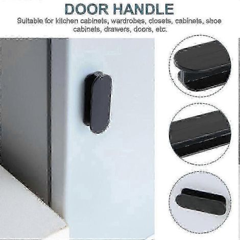 Lot de 6 poignées de porte coulissante, boutons de tiroir autocollants, poignées de meuble, boutons adhésifs pour placard, boutons de tiroir instantanés (1/5)