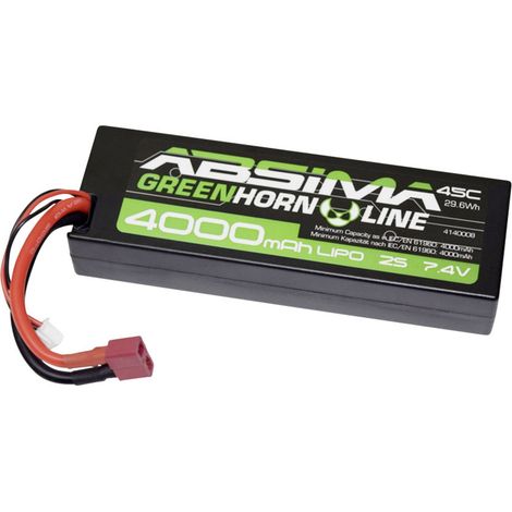 Absima Modellbau-Akkupack (LiPo) 7.4 V 4000 mAh Zellen-Zahl: 2 45 C Box Hardcase T-Stecksystem (1/2)