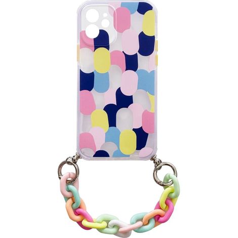 Custodia flessibile in gel Color Chain Case con ciondolo a catena per iPhone 8 Plus / iPhone 7 Plus multicolore (1/5)