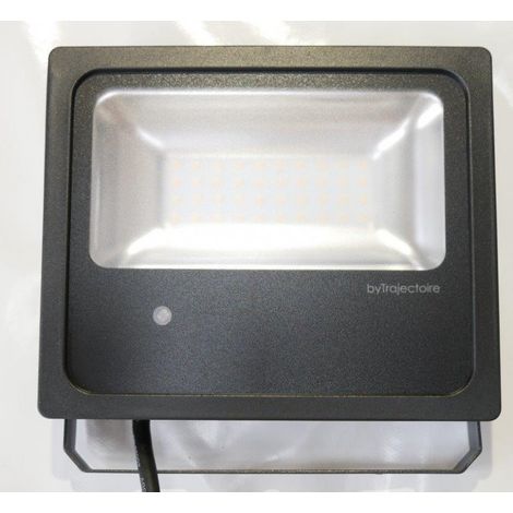 Projecteur extérieur Led 20W noir à détection 4000K 1930lm 230V 184x154x52mm 110° IP65 IK08 TORNADO 2 TRAJECTOIRE 004721 (1/5)