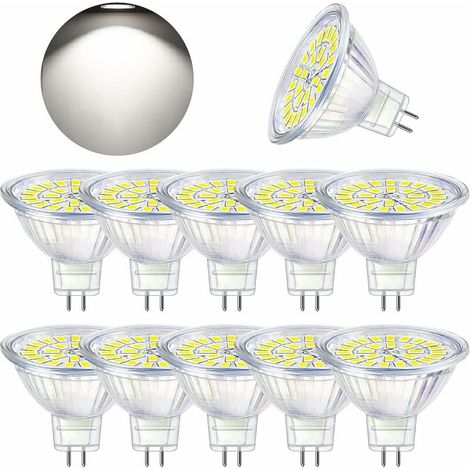 Ampoule LED GU5.3 Blanc Froid 6000K, MR16 LED 12V 5W Équivalent à 50W Halogène, Ampoules LED Spot Non Dimmable, Lot de 10 (1/5)