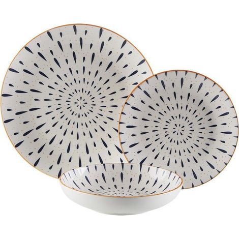 VERSA vajilla porcelana 18 piezas zarina , Vajilla de porcelana Zarina de 18 piezas, un servicio de mesa elegante y moderno que aporta un toque contemporáneo a cualquier comida. Id