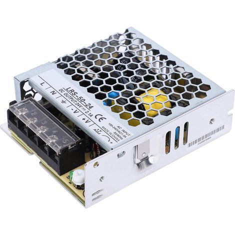 Alimentation à découpage BERM avec LED, tension réglable et protection contre les surcharges, 50 W, 85-264 V CA, LRS-50-24 (1/5)