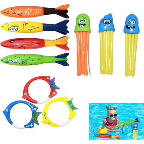 10 Piece Diving Toys Set for Children, Pool Hoop, Designed for Learning to Swim Playfully, for Summer Parties and Water Activities (1/5)