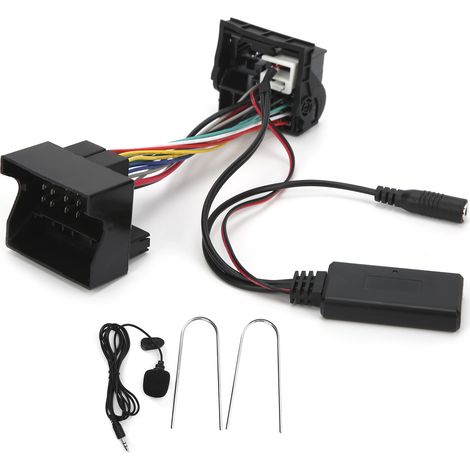 Adaptateur Audio stéréo avec câble Bluetooth AUX-IN 12 broches, avec Microphone, adapté à la Peugeot 207 307 407 308