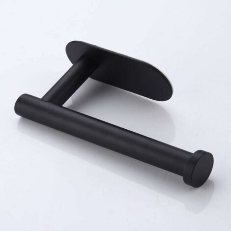 Porte Papier Toilette Auto-Adhésif Noir - En Acier Inoxydable - Pas De Perçage Nécessaire, Forte Adhérence Et Imperméable. (1/5)