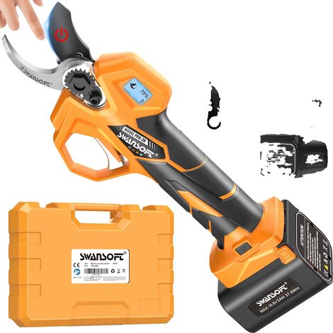 Sécateurs Électriques, Moteur Sans Balais, Autonomie Prolongée, Jaune, deux batteries (1/2)