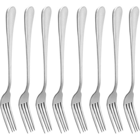 Fourchette De Repas - Acier Inoxydable 18/10 - 20 cm - Pour Salade Pâtes Viande Poisson - Lot De 8