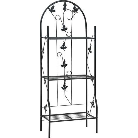 vidaXL Supporto per Piante a 3 Livelli Nero 52x28x128 cm in Ferro (1/5)