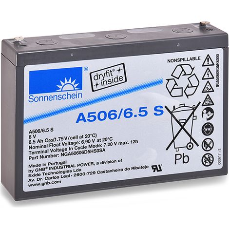 Sonnenschein - Batterie plomb etanche gel A506/6.5S 6V 6.5Ah F4.8