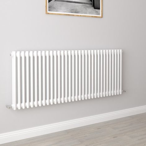 AICA Traditional Radiator Central Heating Cast Iron Style 2 Column Horizontal 600x1460mm White (1/5)