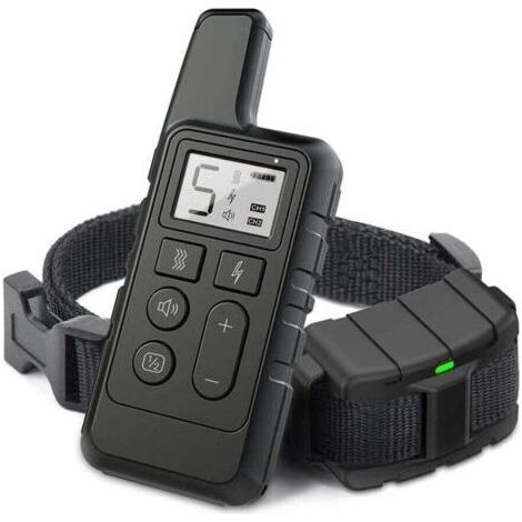 Collier de dressage pour chien télécommandé, étanche IP67, rechargeable, anti-aboiements, télécommande jusqu'à 790 m, pour presque tous les chiens, noir (1/5)
