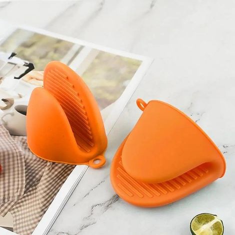 Pinces de poignet orange, 11,38cm, 2 pièces, gants résistants à la chaleur pour une utilisation domestique et la ventilation du four. (1/5)