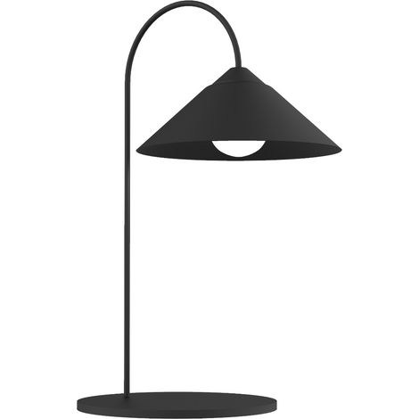 LUMICOM CHAPEAU Lampada da Tavolo, 1XE27, max 42W, metallo, nero opaco, D25cm