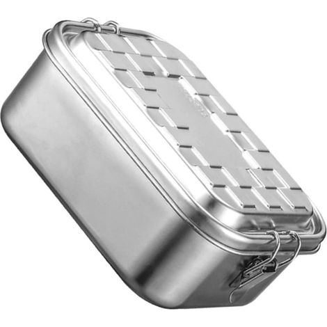 Boîte à lunch Bento en acier inoxydable 304 avec couvercle (1/5)