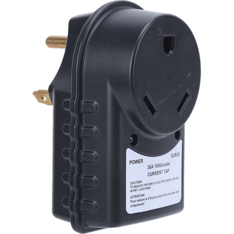 Protecteur de surtension RV 125V 30A mâle vers femelle 1050J avec voyant LED pour caravanes et camping-cars, adaptateur 30 ampères. (1/5)