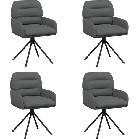 Sillas de comedor giratorias 4 uds. Cuero sintético Gris vidaXL
