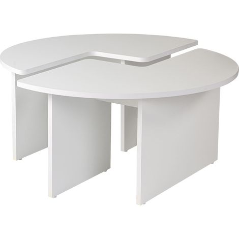 Couchtisch - MOIRA - Rund - Naturweiß - 90 x 90 x 41 cm (1/5)