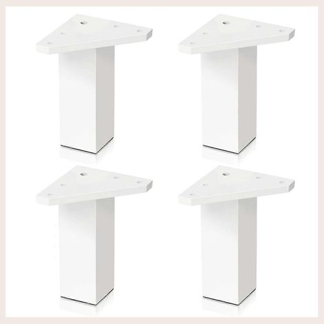 Ensemble de 4 pieds de meuble blancs, avec vis, pieds de table à monter soi-même de 10 cm de haut (ensemble de 4 pieds) (1/5)