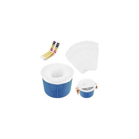 Paquet de 20 filtres de piscine, chaussettes filtrantes, couvercle à déchets, écumoire de piscine (1/5)