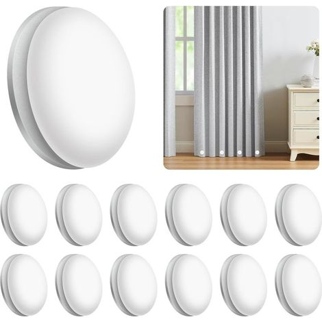 Lot de 12 Poids pour Rideaux Extérieur, Poids de Rideau de Douche, Aimants de Rideau de Douche, Rideaux Magnétiques Ronds Poids, Réutilisables Blanc Poids pour Rideaux de Douche, Rideaux