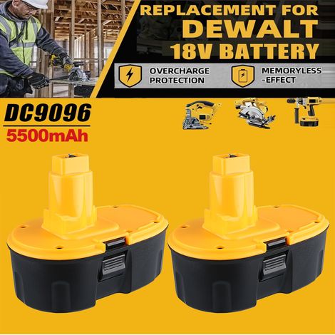 2X 18V 5.5Ah Ni-MH Batterie pour Dewalt DE9039 DE9095 DE9096 DE9098 DE9503 DV9095 DV9096 DW9098 DC9096 DC9098 DC9099 (1/5)