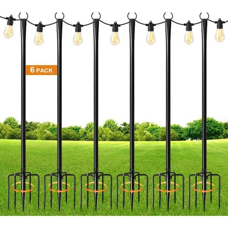 3m Poteaux d'éclairage extérieur - Hauteur réglable, métal résistant à la rouille, lourd pour patio, cour arrière, jardin et fête (1/5)