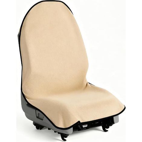 Waterproof Car Seat Cover, Machine Washable Non-Slip Car Seat Cover for Car, Truck, SUV, Van, Ideal for Post-Gym Training, Running, Swimming, Beach and (1, Beige) (1/5)