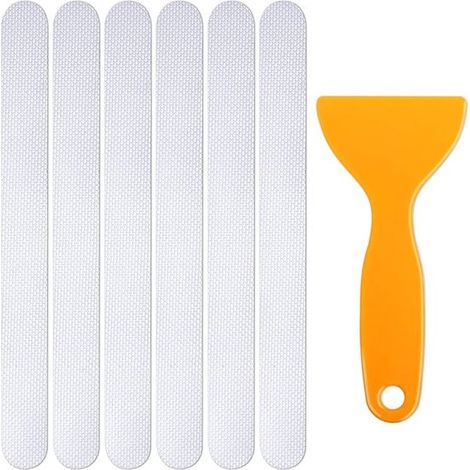 24 pegatinas antideslizantes para baño, tiras antideslizantes para ducha, peldaños antideslizantes, piscinas, escaleras y escalerillas (1/5)
