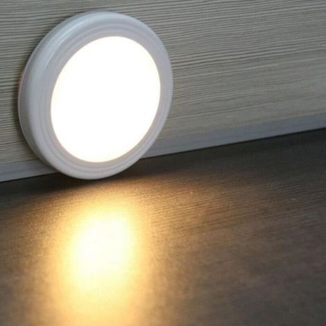 Luce notturna con sensore di movimento VINGVO - Rotonda - 6 LED - Bianca - ABS - Funzionamento a batteria (1/4)
