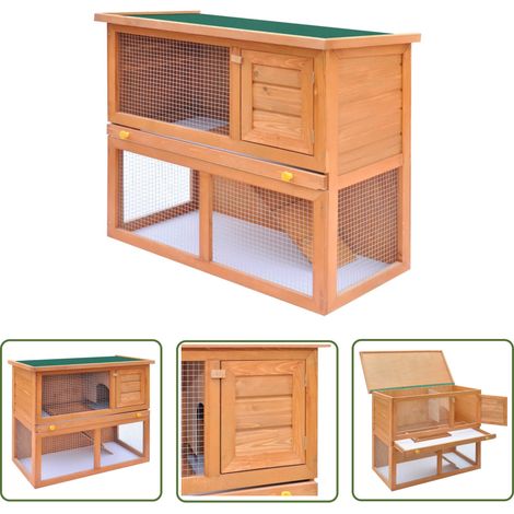 Kaninchenstall Kleintierhaus Hasenstall 1 Tür Holz - Kaninchenstall - Kleintierhaus - Holzhaus - Tiergehege - Kaninchenschutz (1/5)