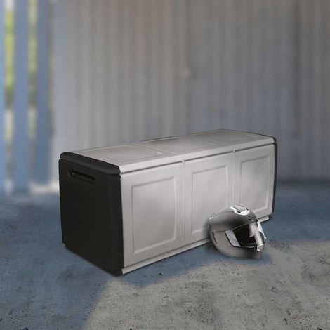 Coffre de jardin 138 x 53 x 57 cm, 330 L, gris foncé, noir (1/5)