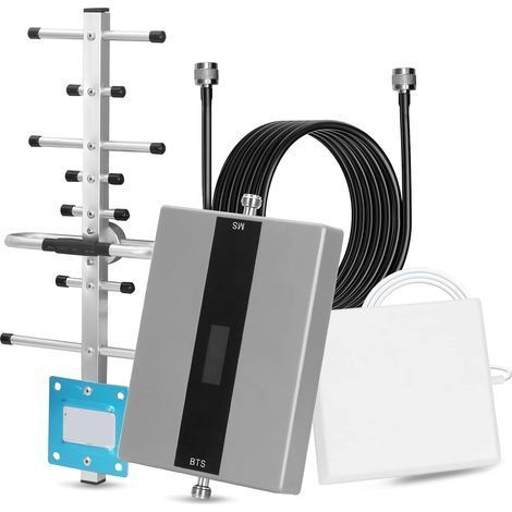 TAISHENGDA-Amplificateur de signal pour téléphone portable – Répéteur tri-bande 2G 3G 4G 800/900/2100 MHz – Gain 68 dB – Couverture jusqu'à 150 m² (1/5)