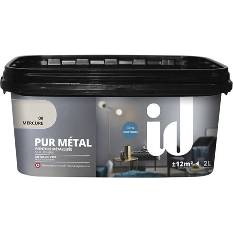 pittura decorativa lavabile metallica "pur metal" mercurio 2000 ml