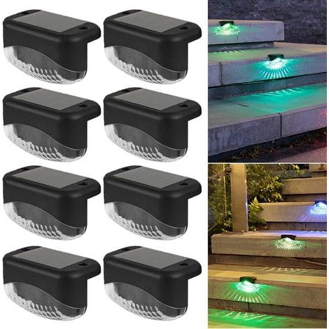 8er-Pack solarbetriebene LED-Treppen- und Wandleuchten für den Außenbereich, wasserdichte Leuchten für Zäune und GehwegeOF Sva (1/5)