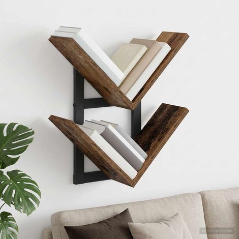 Mensola a muro flottante Legno antico 43 x 15 x 47 cm vidaXL (1/5)