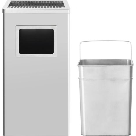 Maison Exclusive - Pattumiera con Posacenere da Albergo 45 L Acciaio Inox