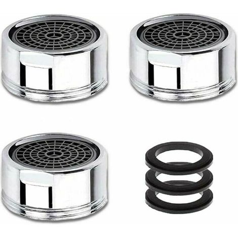 Mousseur de Robinet M20, Lot de 3 Aérateurs de Robinet avec Filtre en Acier Inoxydable, Économiseurs d'Eau, Filetage Mâle de 20 mm. (1/4)