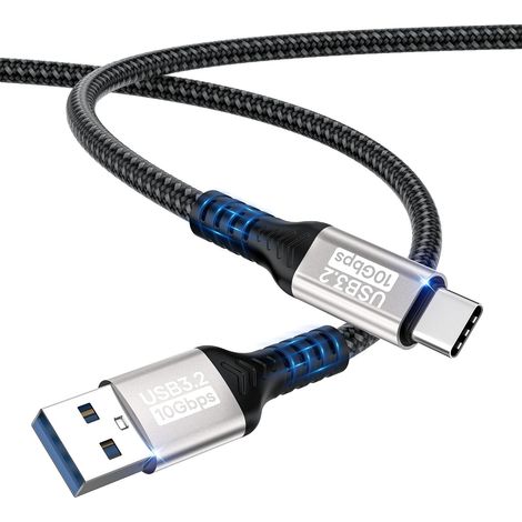 Câble USB A vers USB C 0,5m,transfert de données 10Gbit/s 3A,charge rapide pour iPhone 17/16/15/Pro Max,Samsung Galaxy S24/S23/S22/S21,A55/A54/A35/iPad Pro/SSD externe/USB vers périphérique Type-C (1/5)