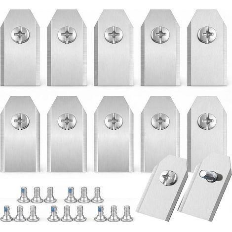 Lot de 12 Lame Robot Tondeuse, vis incluses - Lame de Rechange pour Tondeuse Longue durée Compatible, pour Tondeuses à Gazon Robot Compatible, avec Husqvarna Automower, Gardena, Yard Force (1/5)