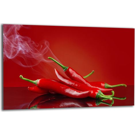 PLAQUE DE PROTECTION EN VERRE POUR CUISINIÈRE 80x52 PIMENT (1/5)